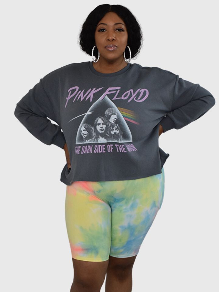 (Plus) Neon Tie-Dye Biker Shorts