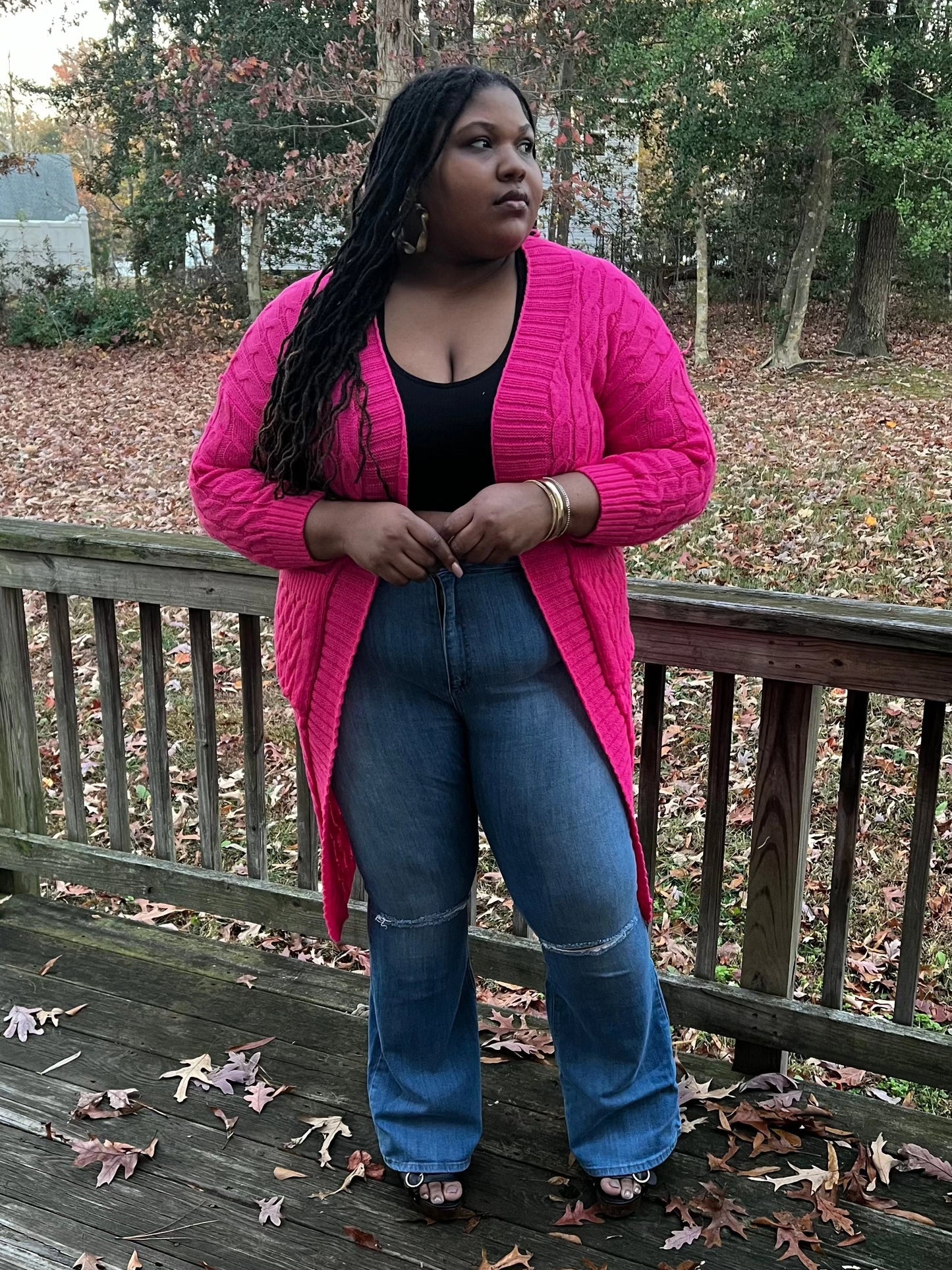The All-Day Knit Cardigan (Hot Pink)