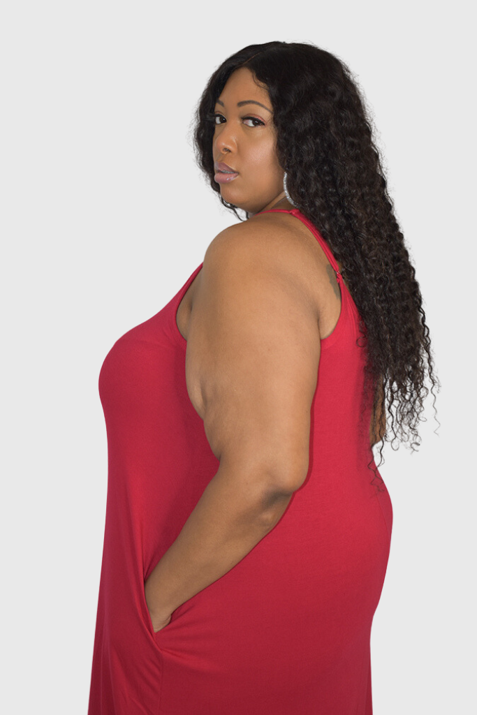 (Plus) Cami Maxi Dress with Pockets