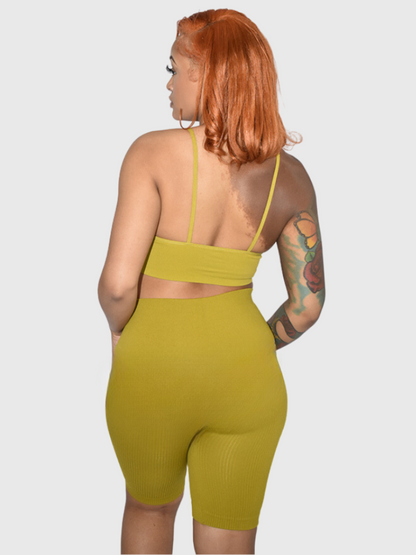 Seamless Ribbed Biker Set