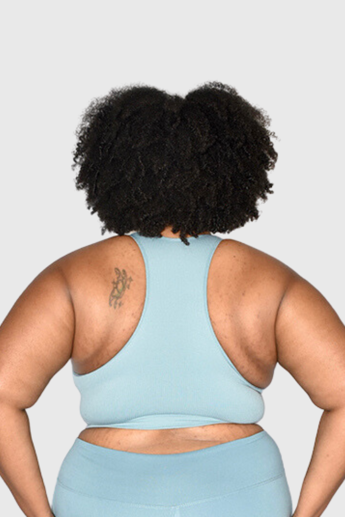 (Plus) Ribbed Cropped Tank Dusty Teal