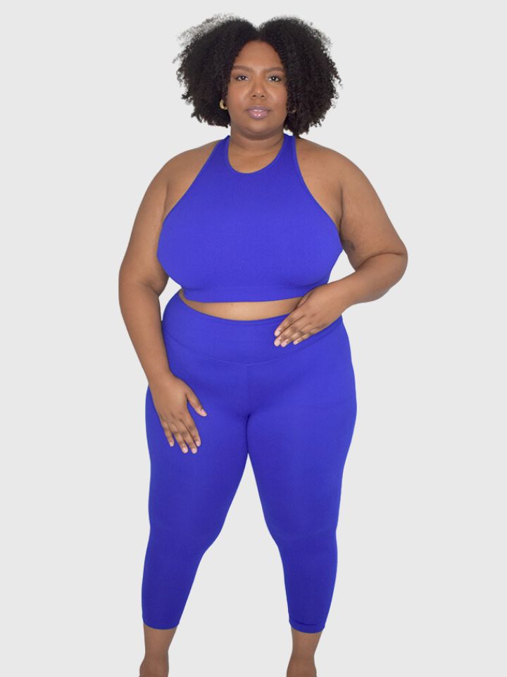 Plus) High Neck Ribbed Cropped Tank – Essence of Noire