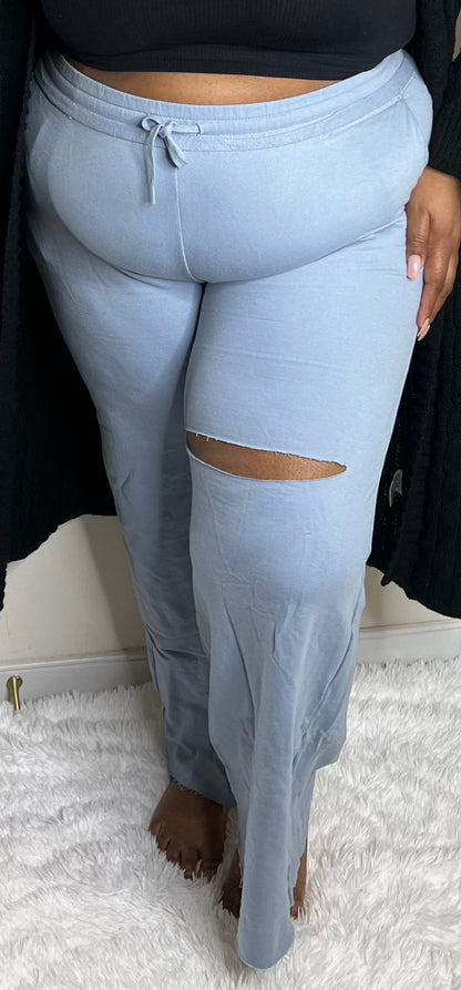 French Terry Sweatpants (Ash Blue)