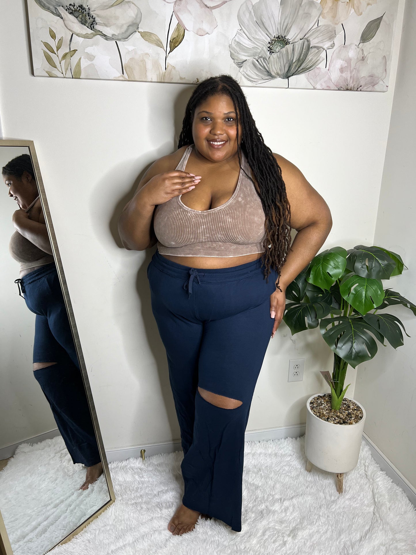 (Plus) French Terry Sweatpants (Navy)
