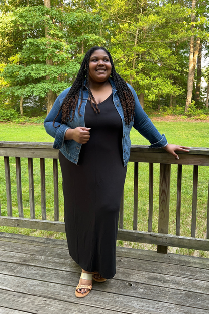 (Plus) Cami Maxi Dress with Pockets