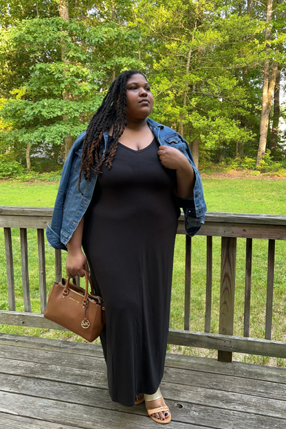(Plus) Cami Maxi Dress with Pockets